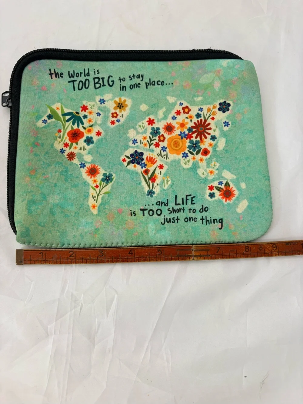 NATURAL LIFE Green and White 7 by 9 inch Travel Document Pouch